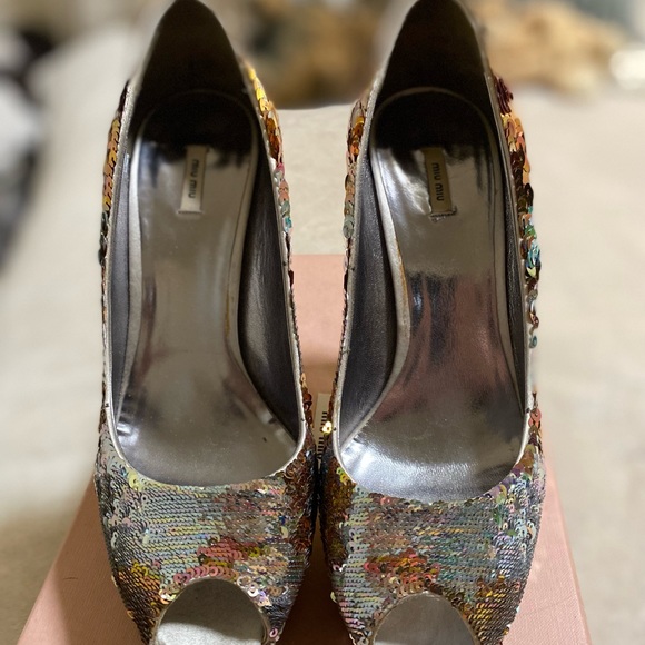Size 38.5 Miu Miu sequin platform shoe - Picture 10 of 11